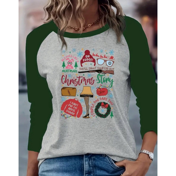 Boutique Tops - A Christmas Story Inspired Raglan Shirt